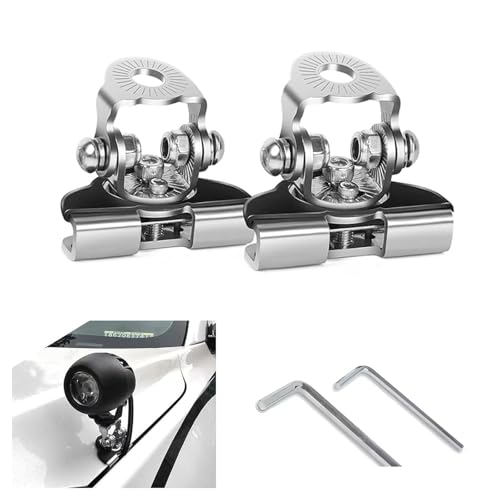 ijuicy 2 PCS Led Light Bar Mounting Brackets Adjustable Hood Led Work Light Mount Bracket Off Road Accessories Ditch Light Brackets for Off Road Truck Silver - Image 1