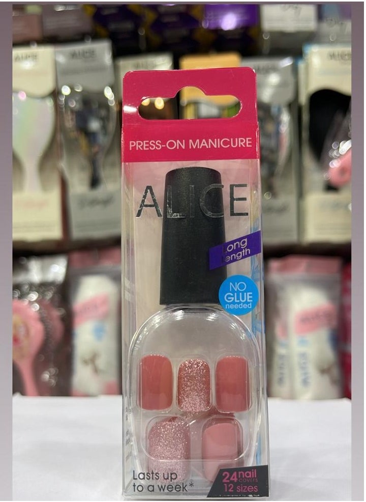 Alice PRESS ON MANICURE NO GLUE NEEDED NAILS 24PCS  - Image 2