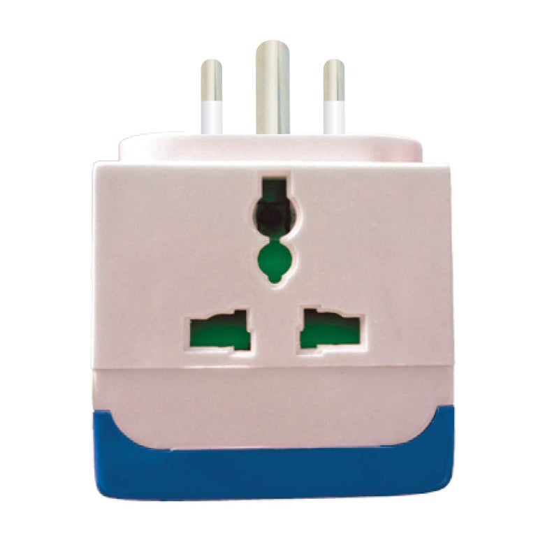 SEASPIRIT 3 PIN 3 Way Universal Conversion Plug with Individual Switch for Home and Official UseBlue and White - Image 2