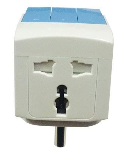 SEASPIRIT 3 PIN 3 Way Universal Conversion Plug with Individual Switch for Home and Official UseBlue and White - Image 4