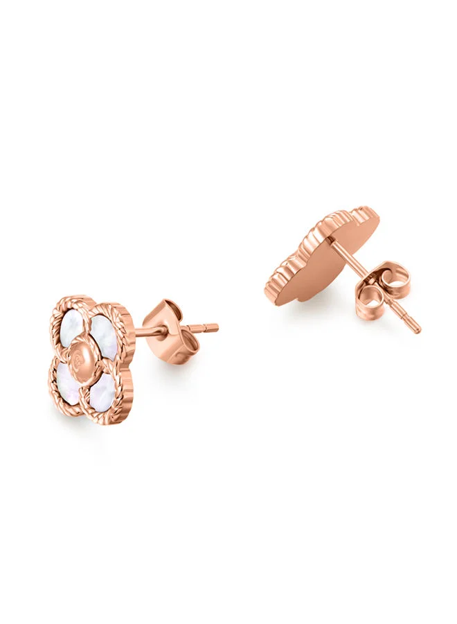 CERRUTI 1881 Petalos Rosegold Mother of Pearl Earrings for Women