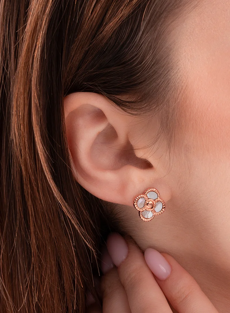 CERRUTI 1881 Petalos Rosegold Mother of Pearl Earrings for Women