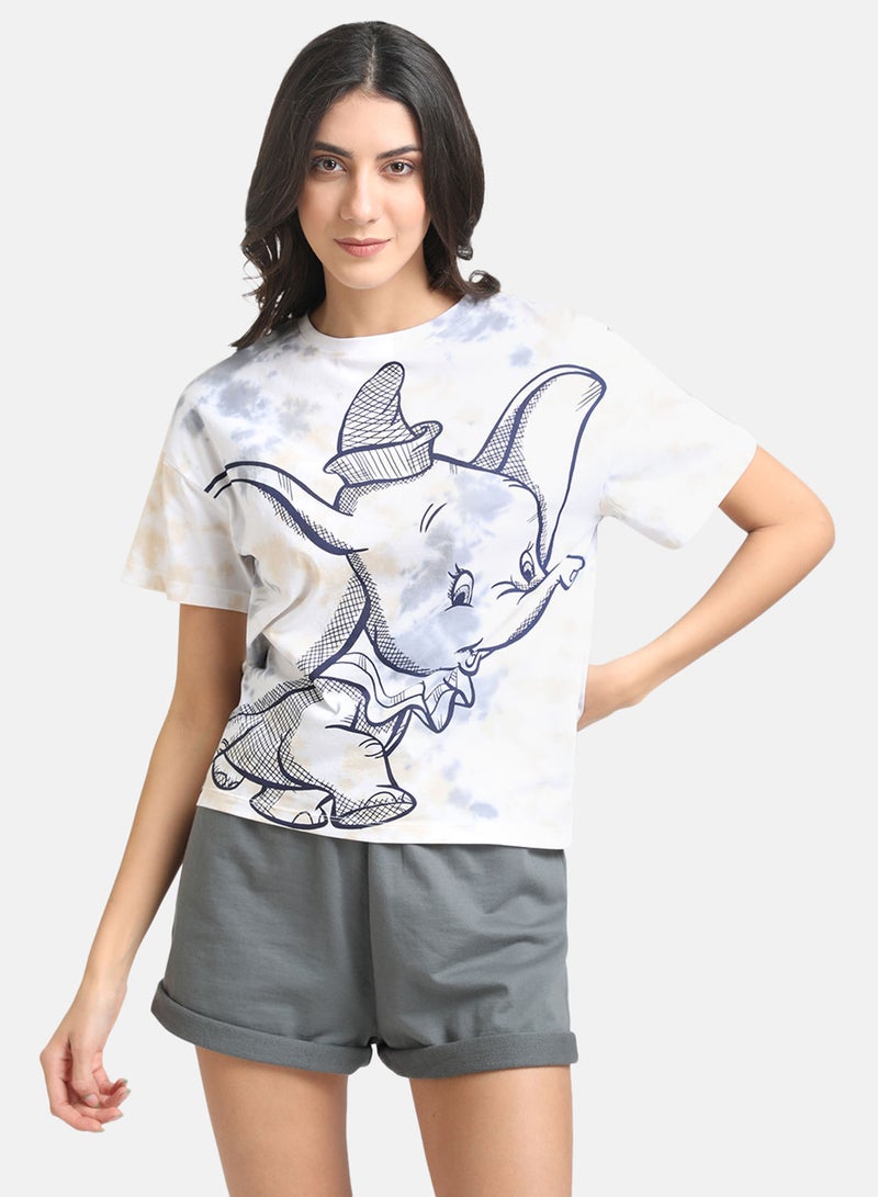 Kazo DUMBO DISNEY TIE DYE OUTLINE PRINTED T SHIRT - Image 1