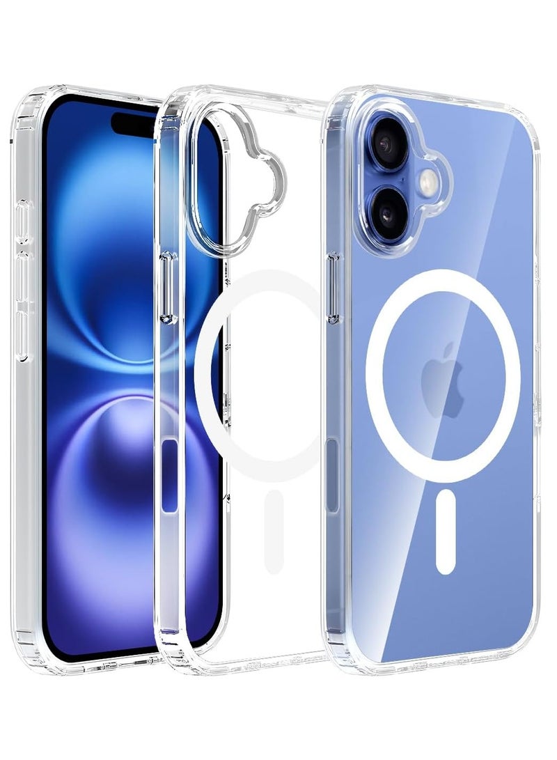 MIGOFAST Magnetic Case for iPhone 16 Plus 6.7inch, Compatible with MagSafe, Scratch-Resistant Back, Anti-Scratch Clear Back Magnetic Phone Cover