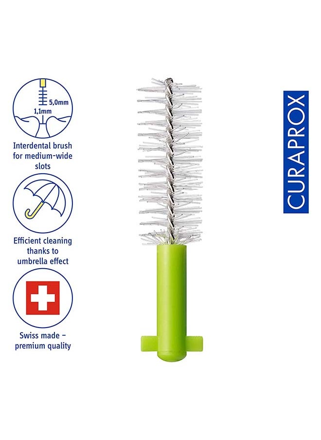 CURAPROX فرشاة أسنان بين الأسنان CPS 011 Prime Refill من Curaprox، باللون الأخضر الليموني، 8 قطع - 8 × 1.1 مم - فرشاة أسنان داخلية 5 مم.  - Image 2