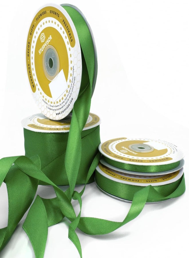 Stuffvisor Green Satin Ribbon Roll, 1/4 inch x 50 Yards, Double Face Solid Color, Thick and Durable, 100% Polyester for Gift Wrapping, Crafts, Hair and Decorations - Image 5