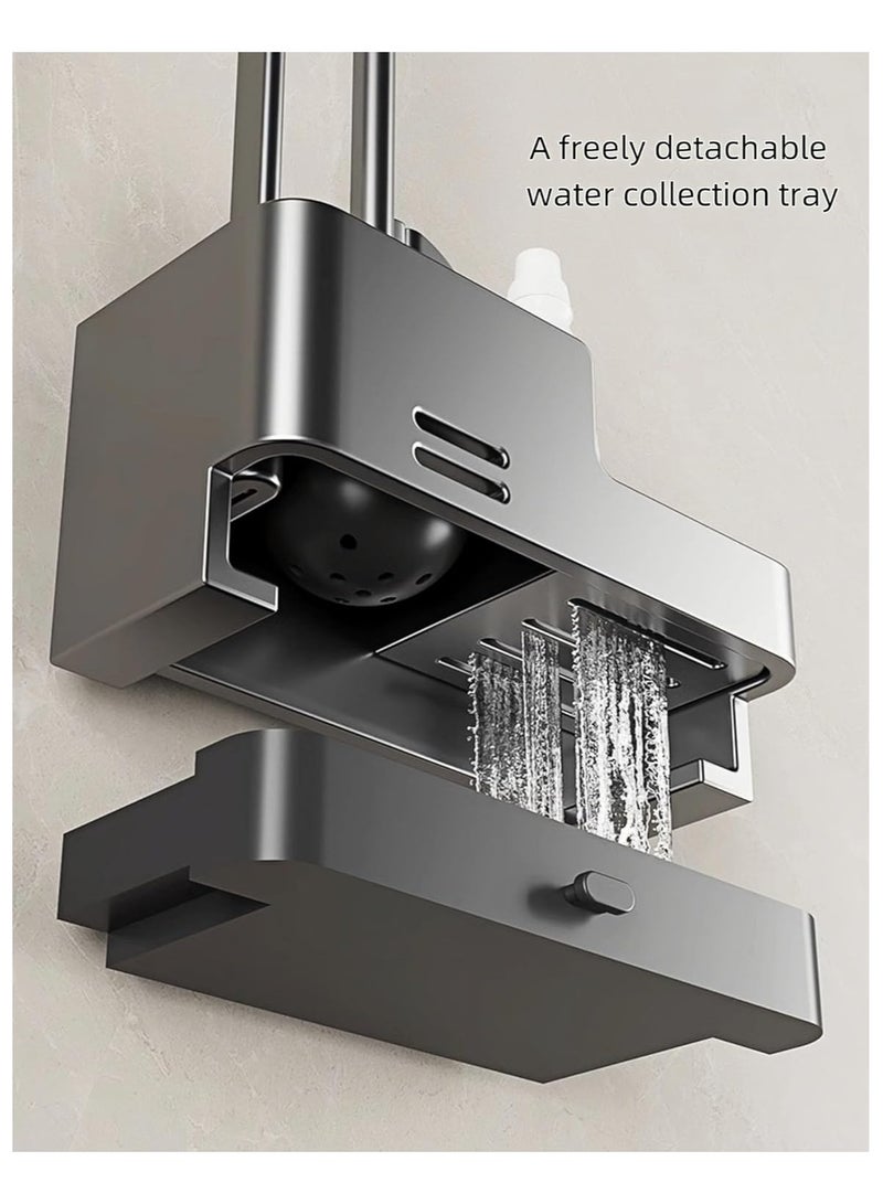 NANAO مجموعة فرشاة المرحاض وحاملها مع حامل جدار مزود بكوب شفط وصينية تصريف | منظف حمام موفر للمساحة لشقة/شقة صغيرة/سكن طلابي | أساسيات التنظيف الربيعي (تصميم مدمج، رف تخزين سهل التركيب) - Image 3