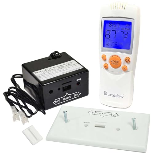 Durablow TR1004 Gas Fire Fireplace On/Off Remote Control Kit + Thermostat + Timer + Backlit Transmitter for Millivolt Valve, IPI Module, Replaces Wall Switch or Thermostat - Image 1