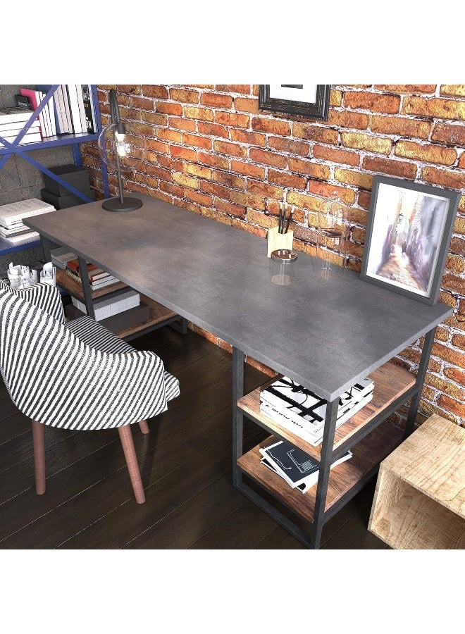 BPA ورق حائط خرسانة مطبوعة سميكة غير لامعة BPA® لاصق وقابل للإزالة رمادي داكن 15.8"x80" - Image 2