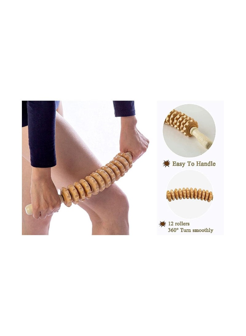 شو وو أدوات تدليك الأسطوانة العلاج بالخشب المنحني - Image 4