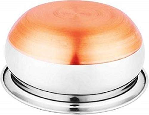 RuvAm Stainless Steel Metal Pot Set with Copper Bottom Kitchen Cookware and Serving Bowls - Includes Lids - Ideal for Biryani and More - Image 2