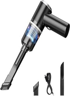 UShop YUSHOP Car Vacuum Cleaner, 2 in 1 Powerful Suction Rechargeable Handheld Vacuum Cleaner, Cordless Car Vacuum Cleaner for Car, Home, Office, Black 