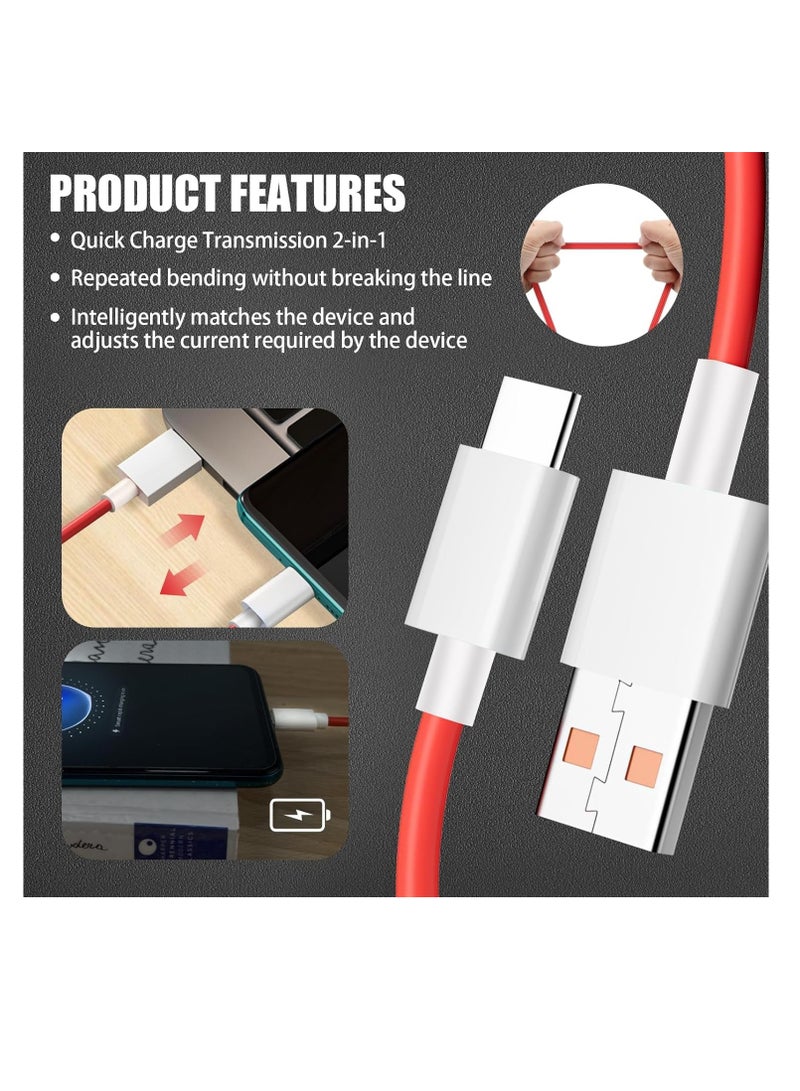 1Pack USB C Cable for OnePlus 14 /13/12/12R/11R/11/10/9/Nord CE/Nord N100 / 8T / 8/8 Pro / 7T / 7T Pro / 7/7 Pro / 6 / 6T / 5T / 5 / 3T / 3, USB Type C Fast Dash Charging Charge Data Cable  - Image 4