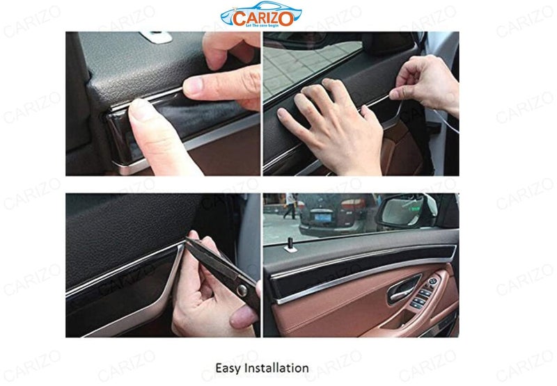 CARIZO Chrome Silver Strip | Beading Roll | Door Edge Guard Protector | Window | Bumper Edge Lip Guard | Interior Exterior Decor (10 mm x 5 Meter) Compatible with All Cars - Image 5