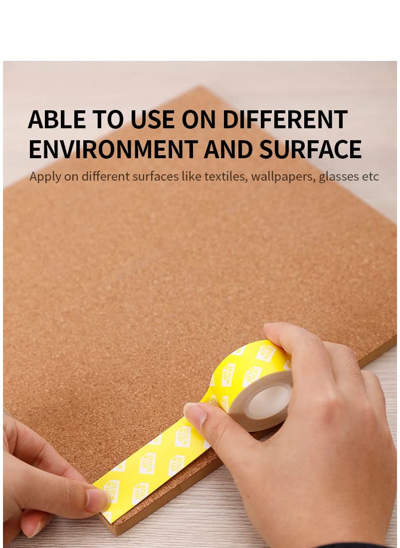 Deli - Deli Strong Multipurpose Double-Sided Tape Sleek Design for Strong Strength Bonding Between Walls & Any Surface, Tape for decorative and electronic items on multiple surfaces (Yellow, Set of 2) - Image 1