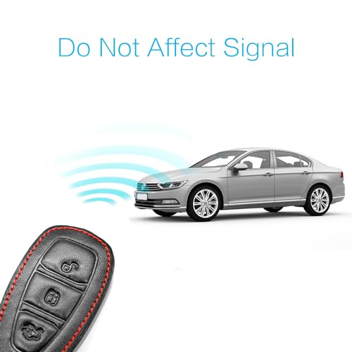 MECHCOS Compatible with Ford Fiesta C-Max Mondeo Focus 3 MK3 ST Kuga Escape Ecosport Titanium B-Max Grand S-Max Galaxy 5 Buttons Leather Keyless Entry Remote Control Smart Key Fob Cover Case Protector - Image 3
