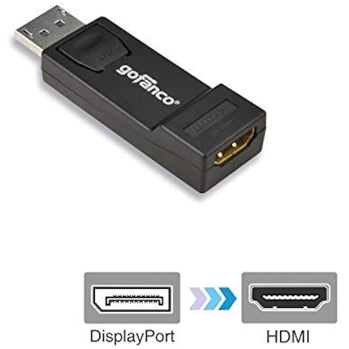 gofanco DISPLAYPORT TO HDMI ADAPTER CONVERTER DONGLE 1080P - MALE TO FEMALE DP TO HDMI FOR DISPLAYPORT ENABLED DESKTOPS AND LAPTOPS TO CONNECT TO HDTV/HDMI DISPLAYS - BLACK (DPHDMID) - Image 2