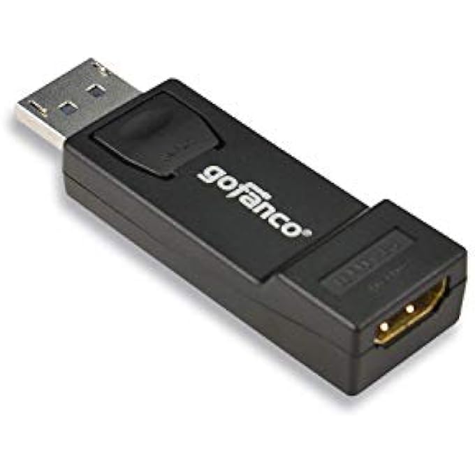 gofanco DISPLAYPORT TO HDMI ADAPTER CONVERTER DONGLE 1080P - MALE TO FEMALE DP TO HDMI FOR DISPLAYPORT ENABLED DESKTOPS AND LAPTOPS TO CONNECT TO HDTV/HDMI DISPLAYS - BLACK (DPHDMID) - Image 1