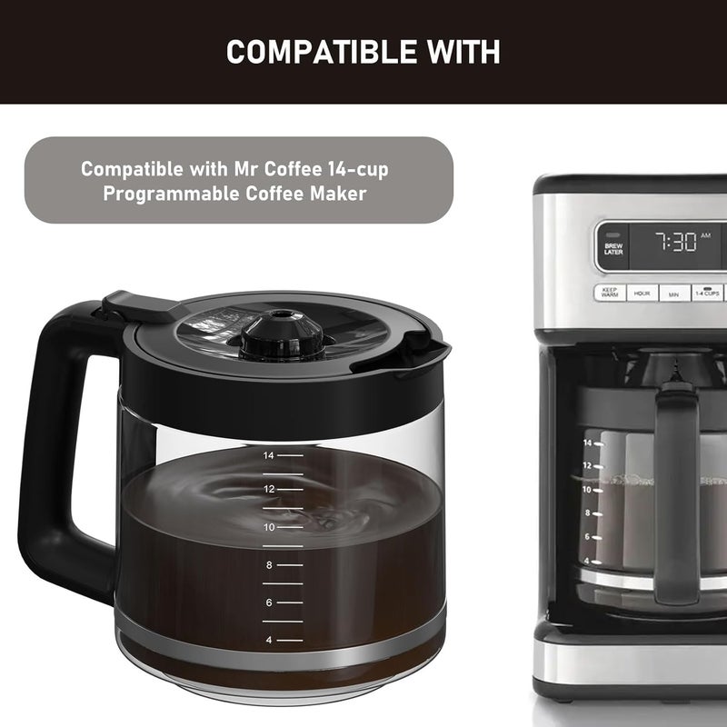 Colidier 14-Cup Coffee Pot Replacement Carafe Compatible with Mr. Coffee 14-Cup Programmable Coffee Maker, Model #: BVMC-PC14-CARAFE. 1 Pack - Image 3