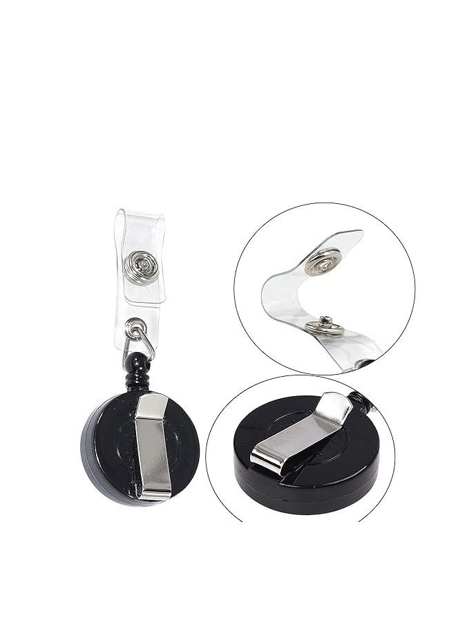 Terabyte حامل بطاقة الهوية مع مشبك - عبوة من 2، بكرة شارة قابلة للسحب، حامل بطاقة هوية عمودي شفاف مع حبل كارابينر بطول 24 بوصة - Image 2