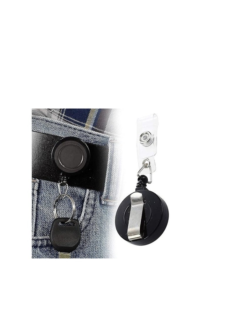 Terabyte حامل بطاقة الهوية مع مشبك - عبوة من 2، بكرة شارة قابلة للسحب، حامل بطاقة هوية عمودي شفاف مع حبل كارابينر بطول 24 بوصة - Image 4