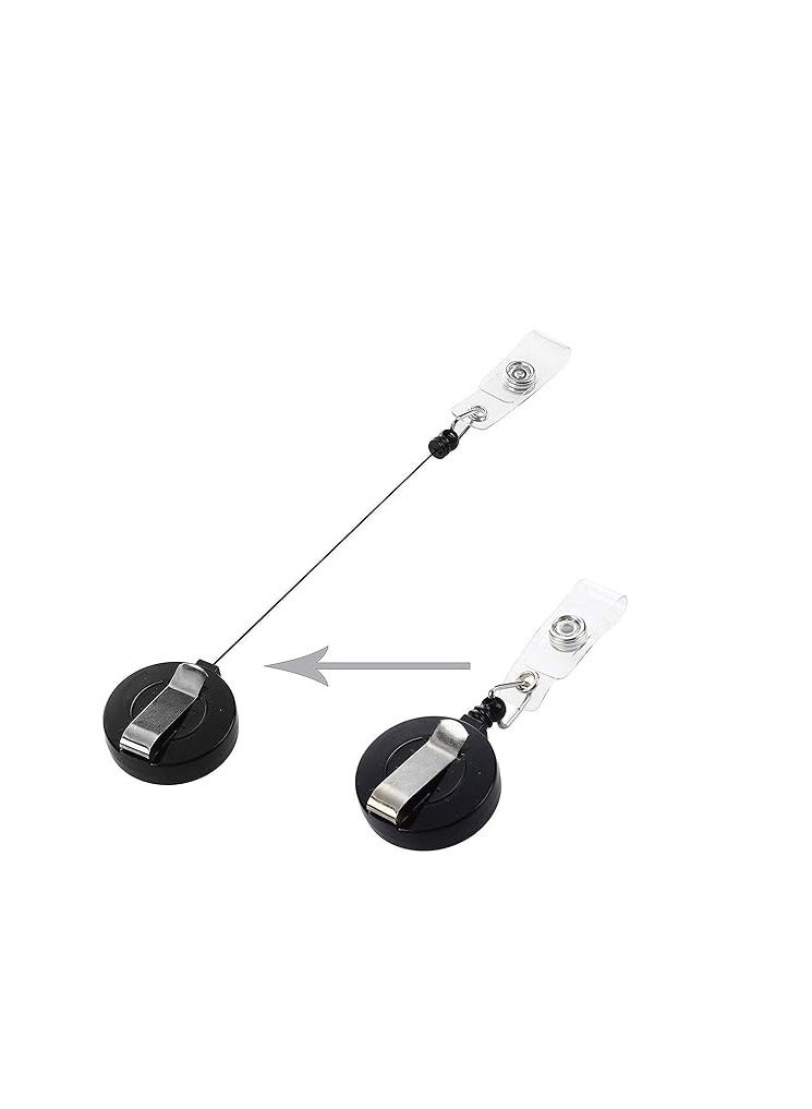 Terabyte حامل بطاقة الهوية مع مشبك - عبوة من 2، بكرة شارة قابلة للسحب، حامل بطاقة هوية عمودي شفاف مع حبل كارابينر بطول 24 بوصة - Image 5