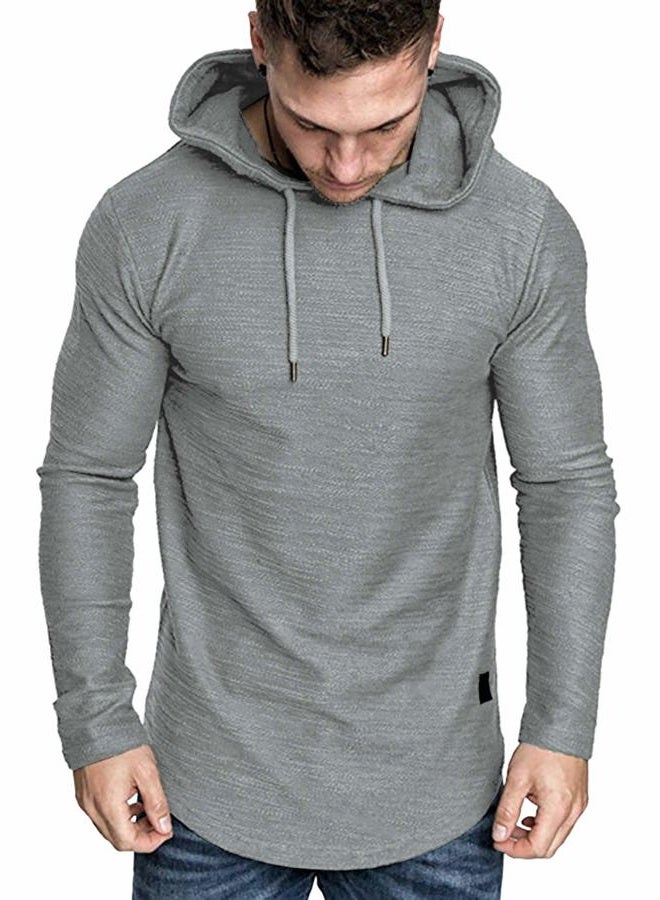 Lexiart Mens Fashion Athletic Hoodies Sport Sweatshirt Solid Color Fleece Pullover, Light Grey, L - Image 4