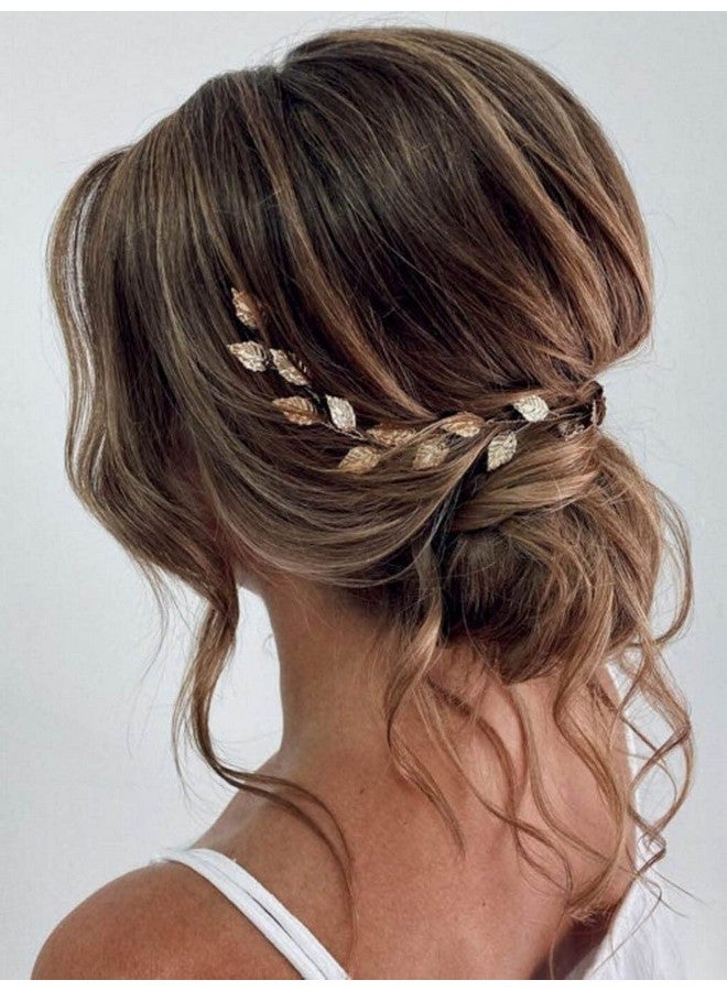 JAKAWIN Akawin Leaf Bride Wedding Hair Vine Gold Hair Piece Bridal Hair Accessories For Women And Girls Hv179 (Gold)  - Image 2