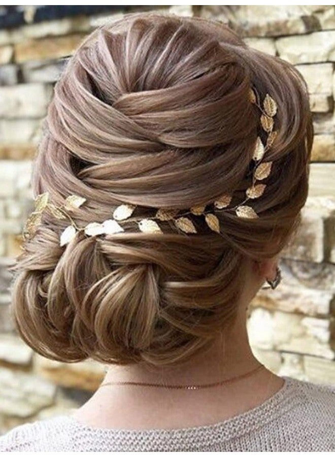 JAKAWIN Akawin Leaf Bride Wedding Hair Vine Gold Hair Piece Bridal Hair Accessories For Women And Girls Hv179 (Gold)  - Image 4