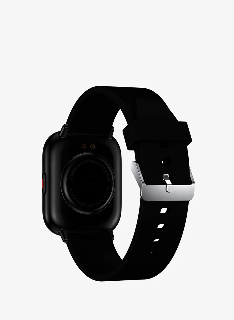 فرنش كونكشن Fit Pro Black Leather Strap Full Touch Smartwatch for Men