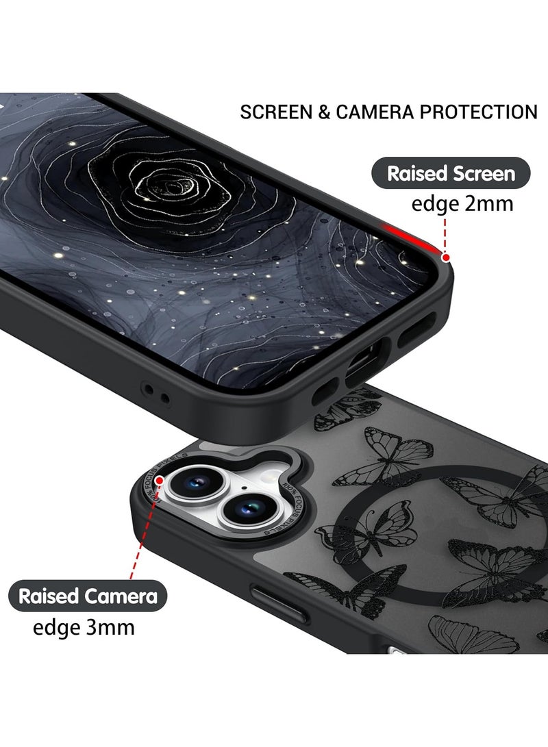 عام حافظة لجهاز iPhone 16 Plus بنمط فراشة لطيف، حافظة مغناطيسية لجهاز iPhone 16 Plus 【متوافقة مع MagSafe】، حافظة شفافة ومطفيّة فائقة النحافة للسيدات والفتيات لجهاز iPhone 16 Plus بحجم 6.7 بوصة. - Image 5