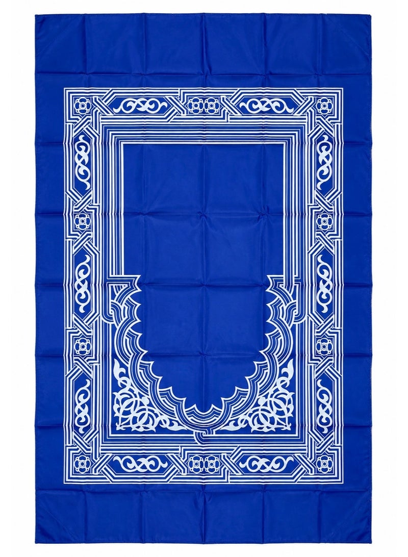 سجادة صلاة زرقاء صغيرة مع بوصلة - Image 4