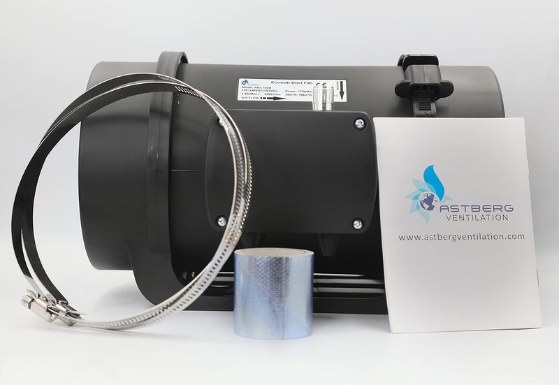 Astberg Astberg AEC160 Quiet Inline Duct Fan with 0100 Variable Speed 20798 CMH Motor Silent Mix FlowInline Duct FanInline ExhaustCircular Inline FanAircirculation SystemFresh Air System  - Image 5