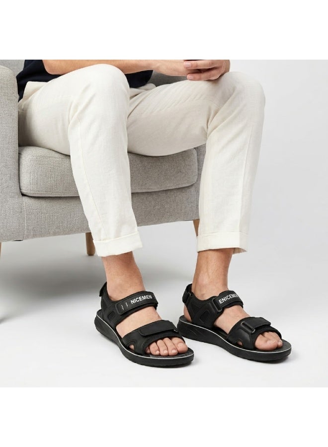 Men's sandals with a multi-link adhesive strap and a comfortable, non-slip sole for walking and everyday activities. - Image 1