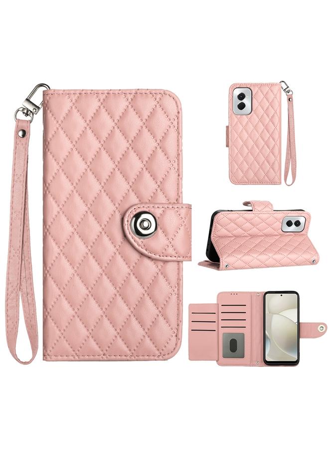 S-TOP Case For Motorola Moto G Power 5G 2024 Rhombic Texture Flip Leather Phone Case with Lanyard - Image 1