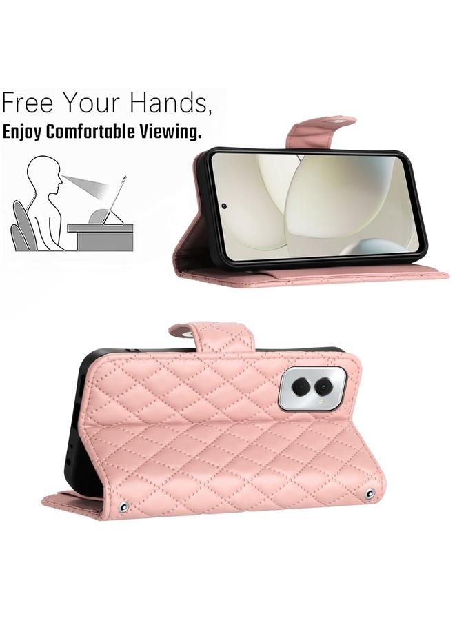 S-TOP Case For Motorola Moto G Power 5G 2024 Rhombic Texture Flip Leather Phone Case with Lanyard - Image 4