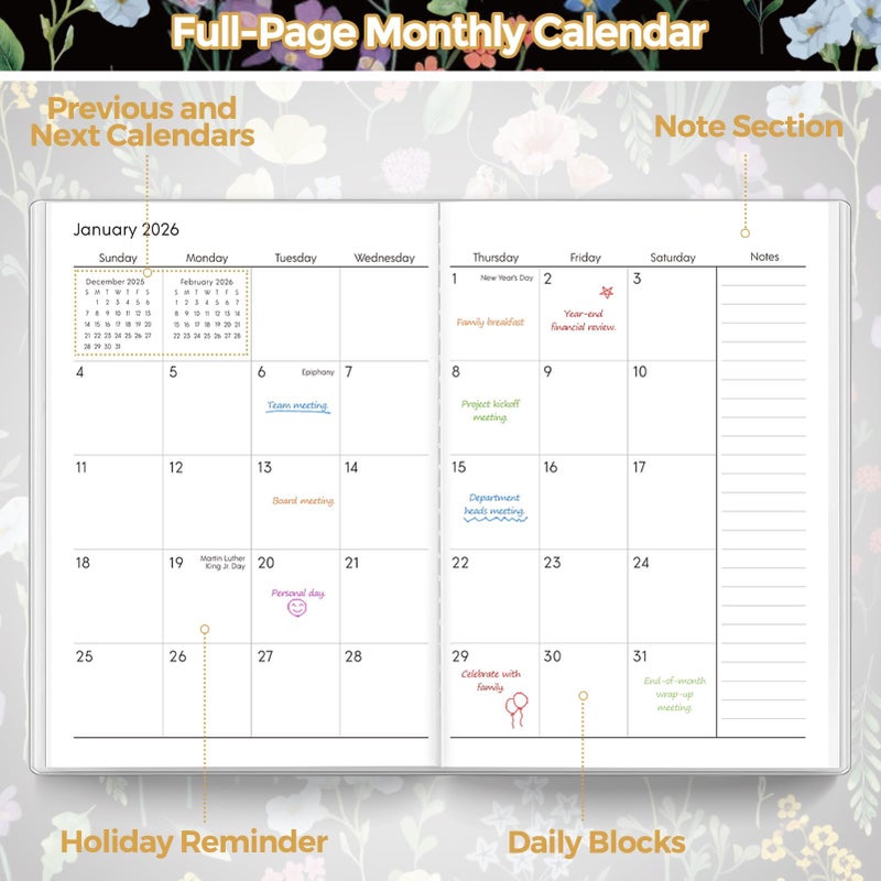 SKYDUE B5 Monthly Planner 2026-2027, 2 Year Calendar Planner from January 2026 to December 2027, 7"x 10" Organizational Planner for Office, School & Personal Use - Image 2
