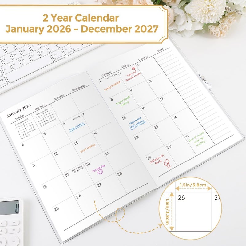 SKYDUE B5 Monthly Planner 2026-2027, 2 Year Calendar Planner from January 2026 to December 2027, 7"x 10" Organizational Planner for Office, School & Personal Use - Image 5