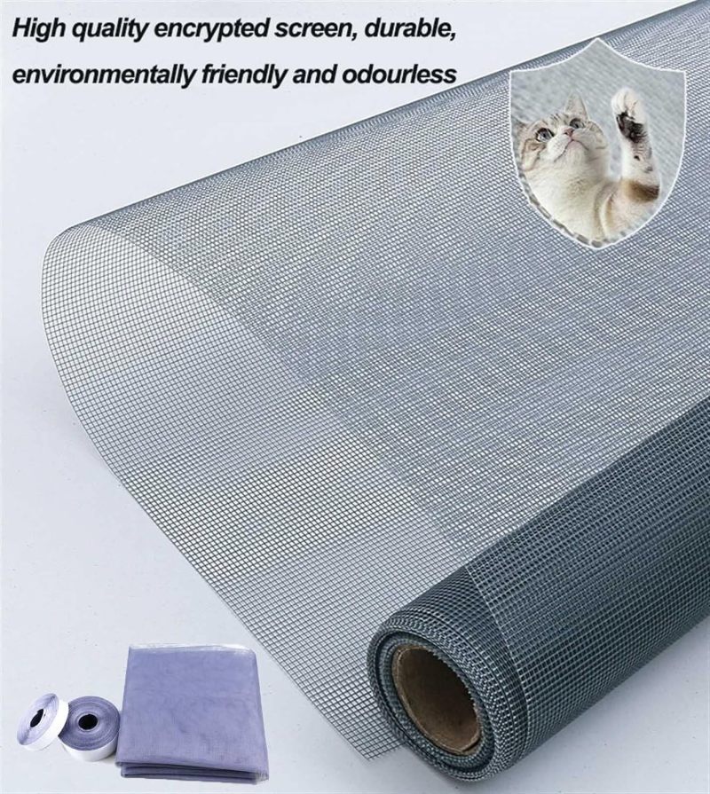 Cat Safety Nets 70 x 110 cm Transparent Fiberglass Mesh - Easy Install Self-Adhesive Tape - Tear Resistant Window Screen for Room Ventilation - Image 4