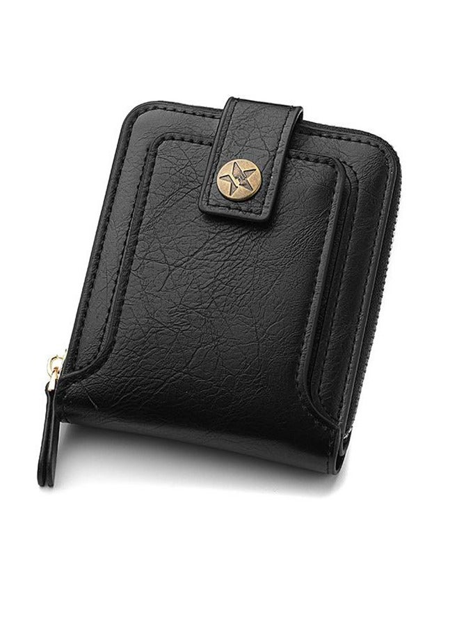 Men's Ultra-Thin Bifold Wallet - Vintage Leather Card Holder With Snap Coin Pocket And Multi-Function Organizer Multi-Function Card Holder Buckle Coin Purse Men  - Image 2