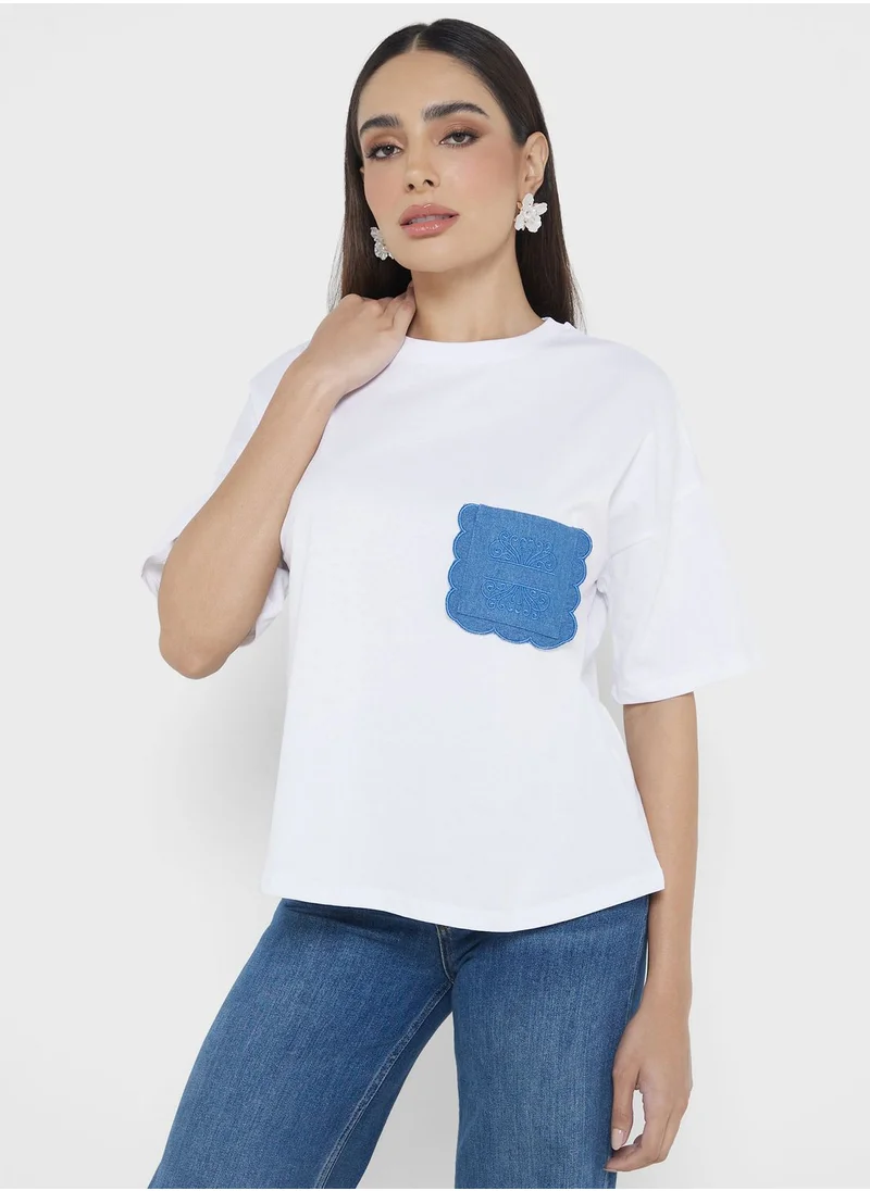 Never fully Dressed Pocket Detail Crew Neck T-Shirt