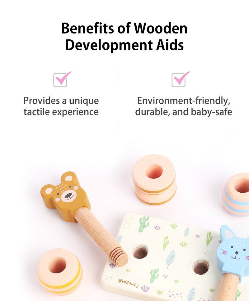 Intellibaby مجموعة ألعاب خشبية إنتيلي بيبي توست وفكس، تطوير المهارات الحركية والمعرفية، متعدد الألوان، 22 شهر+ - Image 5