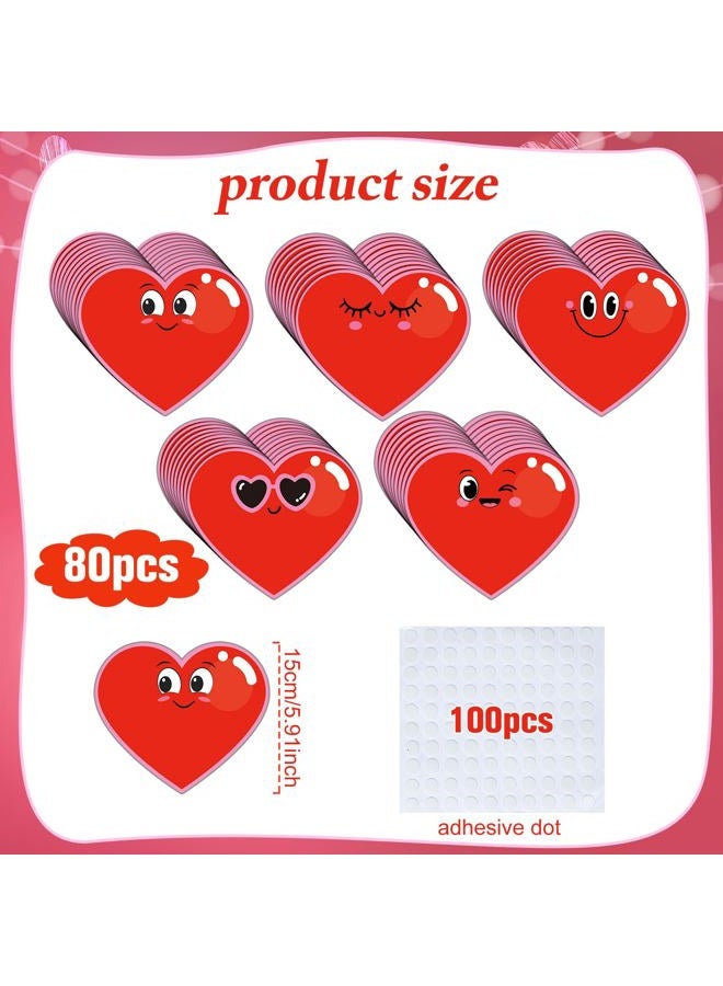 Eersida 80 Pcs Colorful Heart Cut Outs Cutouts Red Heart Shapes Paper Bulletin Board for Valentine's Day Crafts Preschool Classroom Decorations Teacher Supplies Classroom Cutouts - Image 2