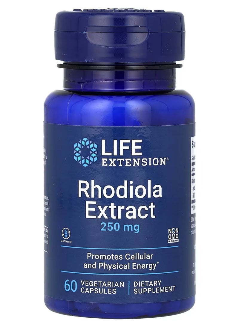 لايف إكستنشن Life Extension، مستخلص الروديولا، 250 ملغ، 60 كبسولة نباتية - Image 1