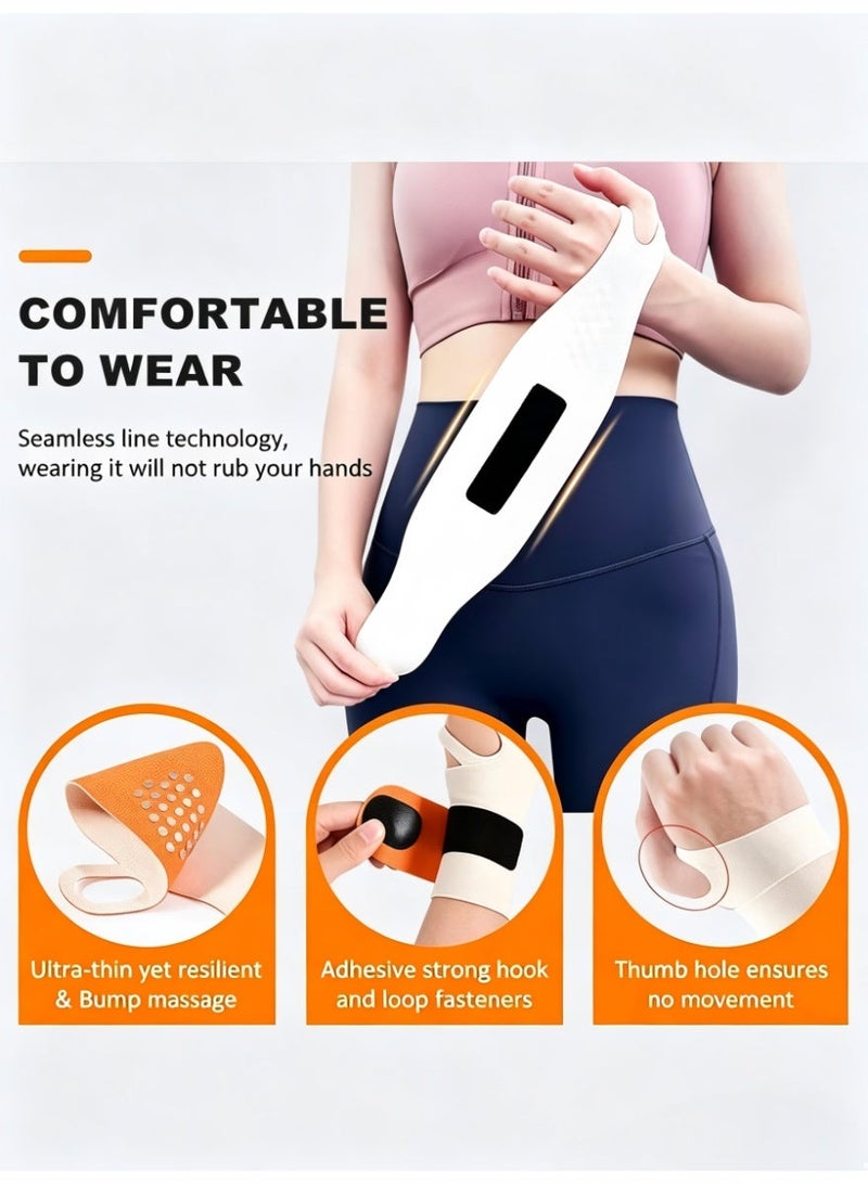 BlueHole Massage Particle Thin Wrist Brace Pair, Elastic Fit Breathable Wrist Wraps, Suitable for Office & Fitness, Relieve Wrist Joint Strain and Pain - Image 5