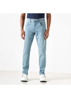 Lee Cooper Slim Fit Plain Mid Waist Jeans with Pocket Detail  - Image 3