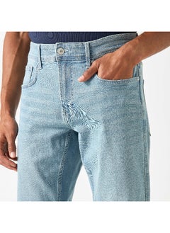 Lee Cooper Slim Fit Plain Mid Waist Jeans with Pocket Detail  - Image 4