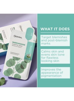 MEDIHEAL Best Korean Sheet Mask Madecassoside Essential Face Mask 4 Sheets For Sensitive Blemish Prone All Skin Types Hydrating Moisturizing Calming Soothing  - Image 2