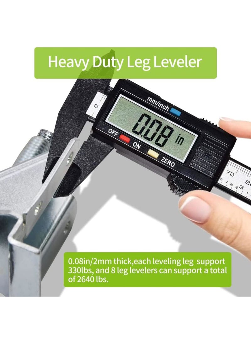 Cobest Adjustable Leveling Feet Furniture Levelers, Leg Leveler, Table Feet Heavy Duty Leg Levelers for Cabinets Sofa Tables Chairs,Support 1320LBs, Large Base (4 Pack, Black) - Image 2