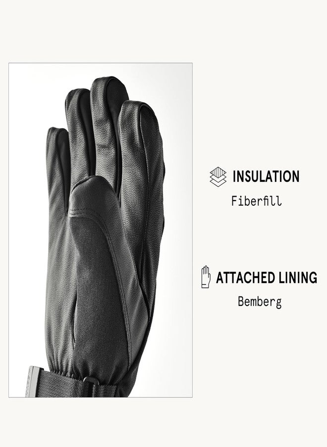 Hestra Unisex CZone Mountain 5-Finger Glove, Waterproof, Windproof Leather Alpine Ski Glove for Men & Women - Black - 8 - Image 5